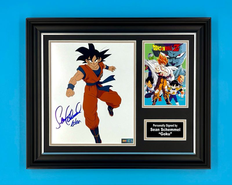 Sean Schemmel Signed Photo In Luxury Handmade Wooden Frame & Certificate Of Authenticity Movie Film TV Memorabilia Goku Autograph Auto Dragon Ball Z Poster