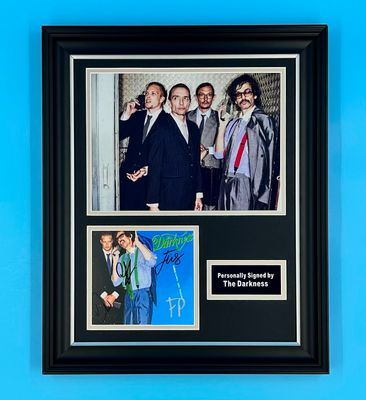 The Darkness Signed Photo In Luxury Handmade Wooden Frame & Certificate Of Authenticity Music Memorabilia Autograph Auto Dreams On Toast Poster The Darkness Signed Photo In Luxury Handmade Wooden Frame & Certificate Of Authenticity Music Memorabilia Autograph Auto Dreams On Toast Poster