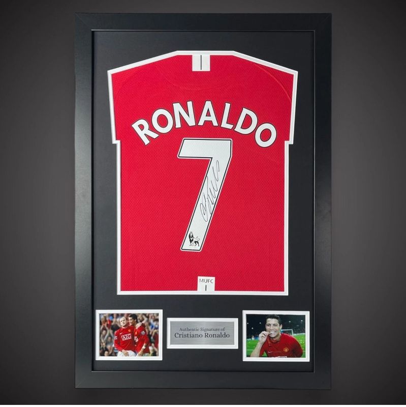 WEB EXCLUSIVE Cristiano Ronaldo Hand Signed Manchester United Shirt/Jersey In Luxury Wooden Frame & Certificate Of Authenticity Football Soccer Premier Autograph Memorabilia Certified WEB EXCLUSIVE Cristiano Ronaldo Hand Signed Manchester United Shirt/Jersey In Luxury Wooden Frame & Certificate Of Authenticity Football Soccer Premier Autograph Memorabilia Certified