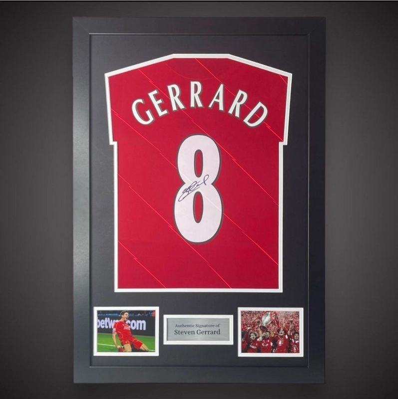 WEB EXCLUSIVE Steven Gerrard Hand Signed Liverpool FC Shirt/Jersey In Luxury Wooden Frame & Certificate Of Authenticity Football Soccer Premier League Autograph Memorabilia Certified WEB EXCLUSIVE Steven Gerrard Hand Signed Liverpool FC Shirt/Jersey In Luxury Wooden Frame & Certificate Of Authenticity Football Soccer Premier League Autograph Memorabilia Certified