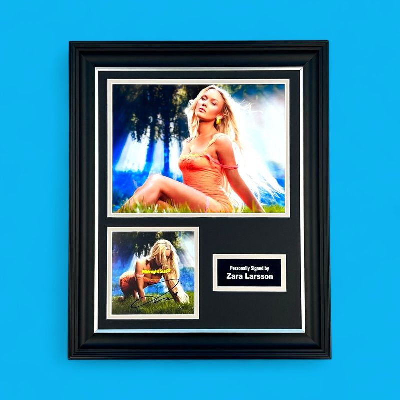 Zara Larsson Hand Signed “Midnight Sun” Photo In Luxury Handmade Wooden Frame & Certificate Of Authenticity Autograph Music Memorabilia Poster Zara Larsson Hand Signed “Midnight Sun” Photo In Luxury Handmade Wooden Frame & Certificate Of Authenticity Autograph Music Memorabilia Poster