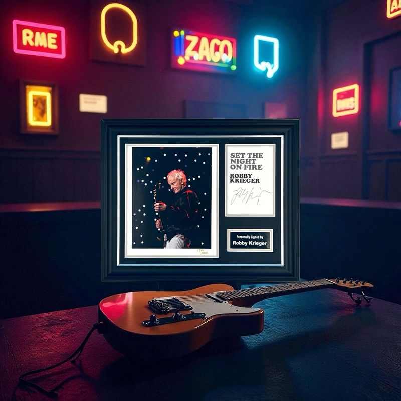 Robby Krieger Hand Signed Bookplate Photo Display In Luxury Handmade Wooden Frame & Certificate of Authenticity Autographed The Doors Music Memorabilia Poster Robby Krieger Hand Signed Bookplate Photo Display In Luxury Handmade Wooden Frame & Certificate of Authenticity Autographed The Doors Music Memorabilia Poster