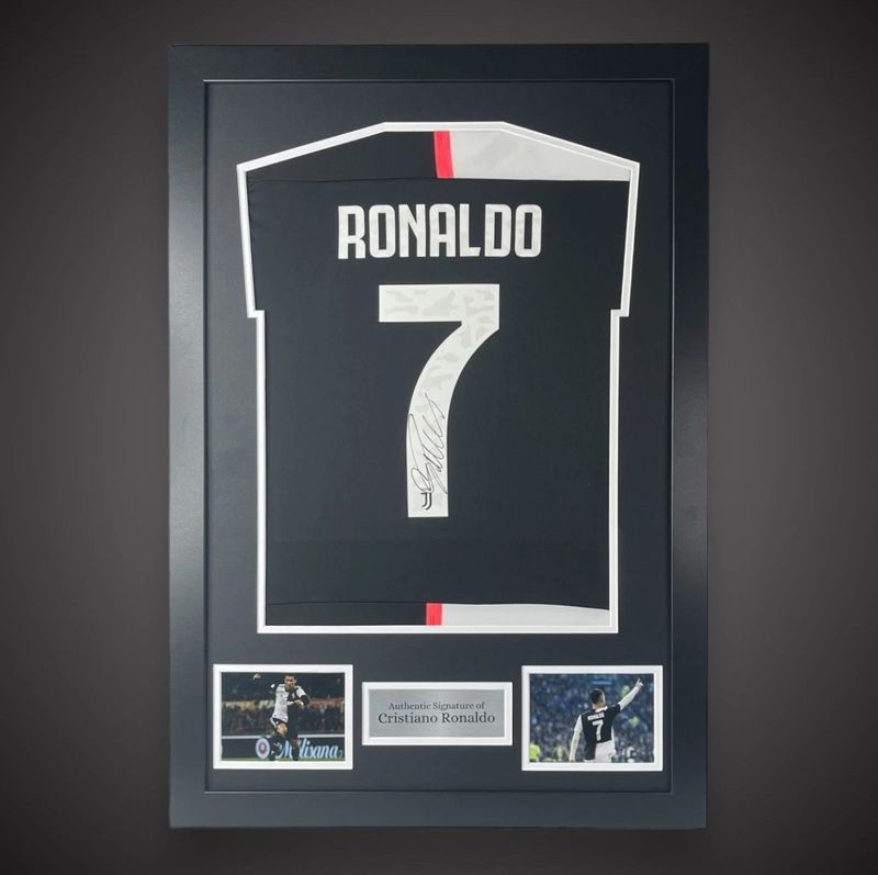 WEB EXCLUSIVE Cristiano Ronaldo Hand Signed Juventus Shirt/Jersey In Luxury Wooden Frame & Certificate Of Authenticity Football Soccer World Cup Autograph Memorabilia Certified WEB EXCLUSIVE Cristiano Ronaldo Hand Signed Juventus Shirt/Jersey In Luxury Wooden Frame & Certificate Of Authenticity Football Soccer World Cup Autograph Memorabilia Certified