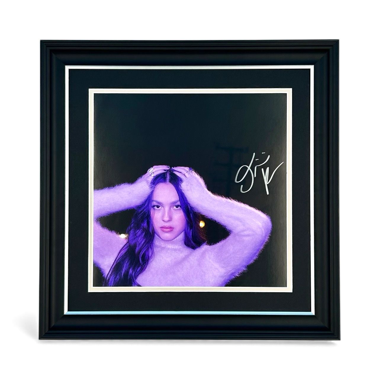 Olivia Rodrigo Hand Signed Guts Album Poster In Luxury Handmade Wooden Frame & Certificate Of Authenticity Autographed Music Memorabilia Photo Poster