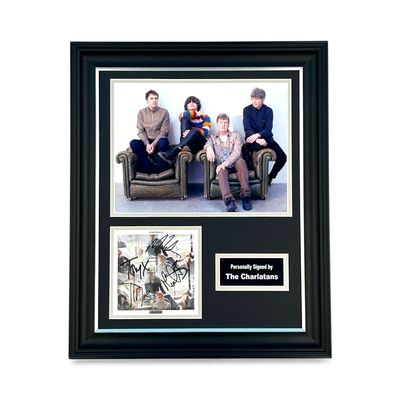 The Charlatans SIGNED We Are Love Photo Card In Luxury Handmade Wooden Frame & Certificate Of Authenticity Autographed Music Memorabilia Poster The Charlatans SIGNED We Are Love Photo Card In Luxury Handmade Wooden Frame & Certificate Of Authenticity Autographed Music Memorabilia Poster
