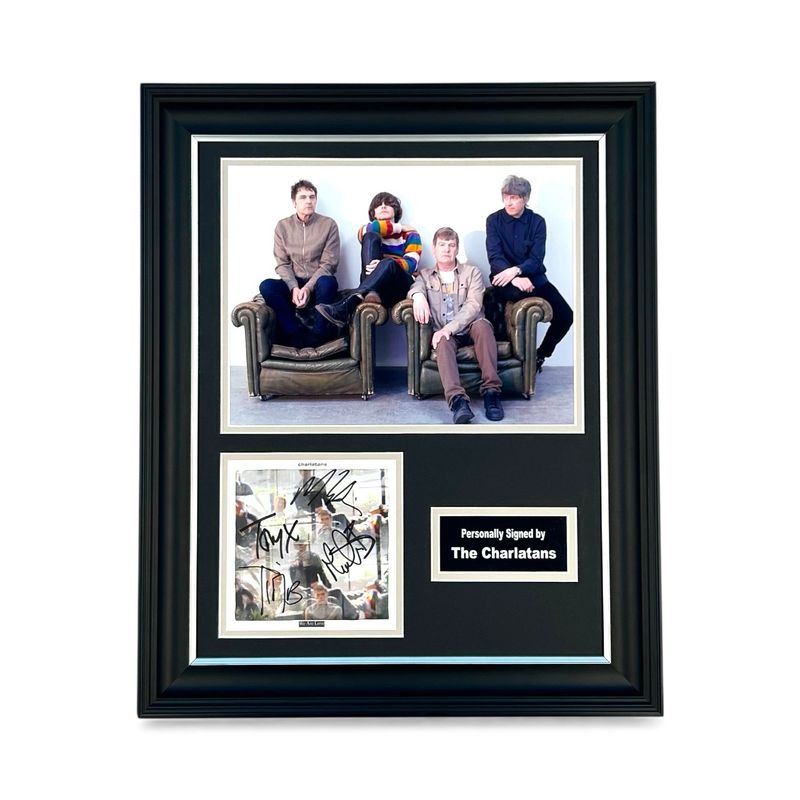 The Charlatans SIGNED We Are Love Photo Card In Luxury Handmade Wooden Frame & Certificate Of Authenticity Autographed Music Memorabilia Poster The Charlatans SIGNED We Are Love Photo Card In Luxury Handmade Wooden Frame & Certificate Of Authenticity Autographed Music Memorabilia Poster