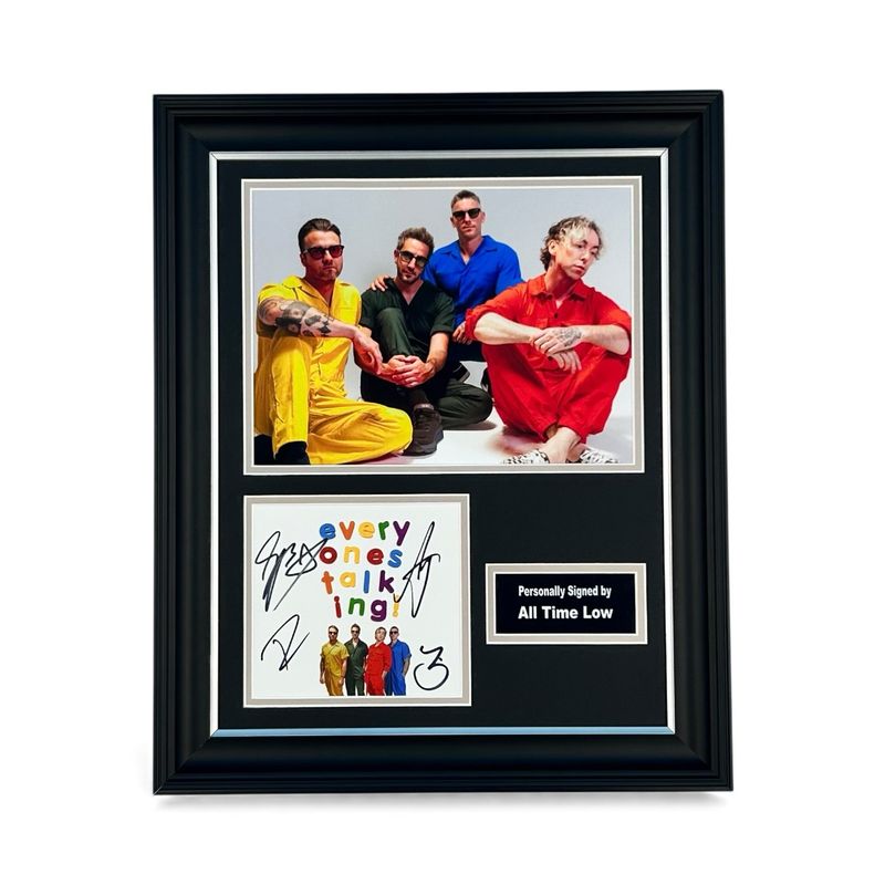 All Time Low SIGNED Everyones Talking CD Photo Cover In Luxury Handmade Wooden Frame & Certificate Of Authenticity Autographed Music Memorabilia Poster All Time Low SIGNED Everyones Talking CD Photo Cover In Luxury Handmade Wooden Frame & Certificate Of Authenticity Autographed Music Memorabilia Poster