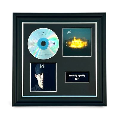 NF SIGNED Fear CD Photo Cover In Luxury Handmade Wooden Frame & Certificate Of Authenticity Autographed Music Memorabilia Poster