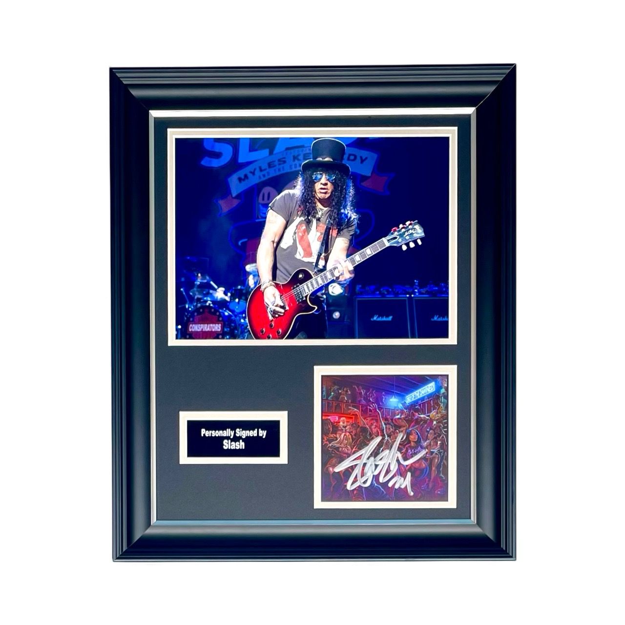 Slash SIGNED “Orgy Of The Damned” Artcard Photo Display In Luxury Handmade Wooden Frame & Certificate Of Authenticity Autograph Music Memorabilia Guns N’ Roses Poster