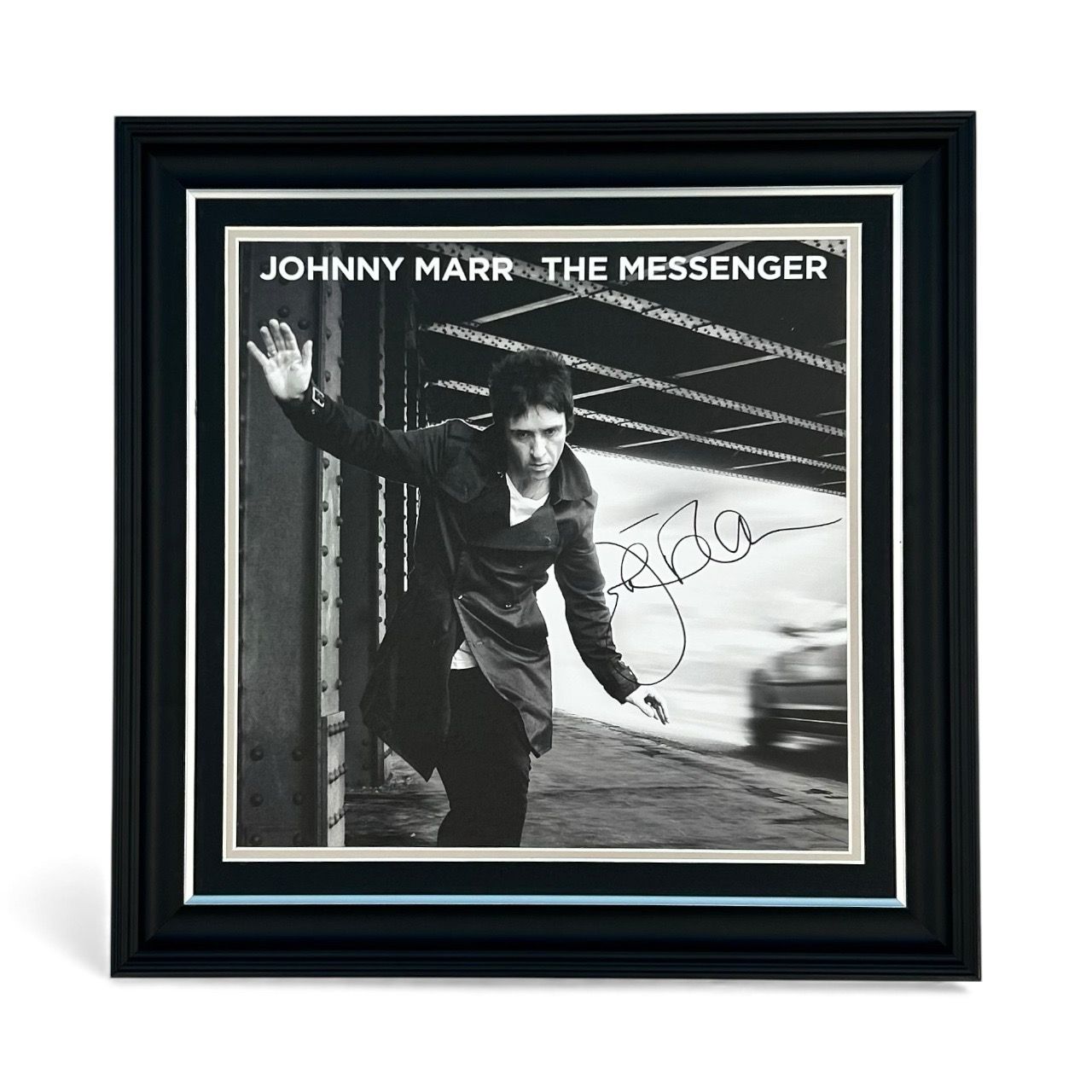 Johnny Marr Hand Signed “The Messenger” Album Cover Artwork Photo In Luxury Handmade Wooden Frame & Certificate of Authenticity Autographed The Smiths Music Memorabilia Poster