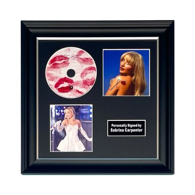 Sabrina Carpenter Hand SIGNED “Short N’ Sweet” Photo & CD In Luxury Handmade Wooden Frame & Certificate Of Authenticity Music Memorabilia Autograph Short N Sweet Poster