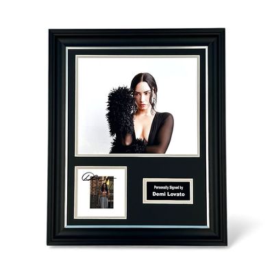 Demi Lovato Hand SIGNED “It’s Not That Deep” CD Art Card & Photo In Luxury Handmade Wooden Framed Display & Certificate Of Authenticity Autograph Music Memorabilia Poster