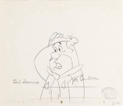 The Flintstones Signed Original Production Drawings In Luxury Handmade Wooden Frame & Certificate Of Authenticity William Hanna Joseph Barbera Autograph Auto Memorabilia Poster Photo