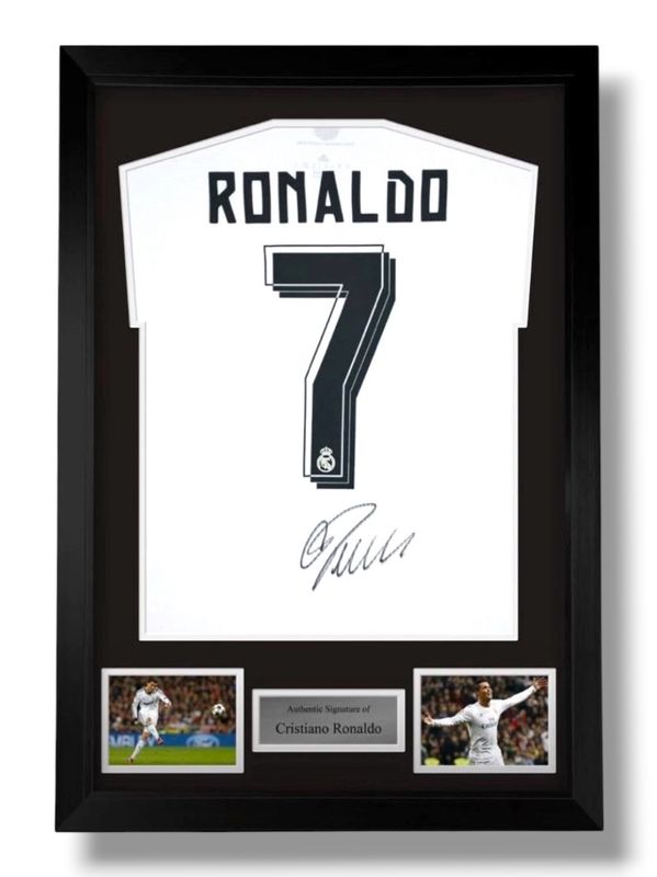 WEB EXCLUSIVE Cristiano Ronaldo Hand Signed Real Madrid Shirt/Jersey In Luxury Wooden Frame & Certificate Of Authenticity Football Soccer World Cup Autograph Memorabilia Certified WEB EXCLUSIVE Cristiano Ronaldo Hand Signed Real Madrid Shirt/Jersey In Luxury Wooden Frame & Certificate Of Authenticity Football Soccer World Cup Autograph Memorabilia Certified