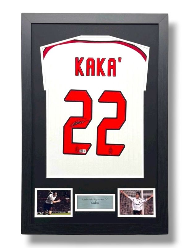WEB EXCLUSIVE Kaka Hand Signed AC Milan Shirt/Jersey In Luxury Wooden Frame & Certificate Of Authenticity Football Soccer World Cup Autograph Memorabilia Certified WEB EXCLUSIVE Kaka Hand Signed AC Milan Shirt/Jersey In Luxury Wooden Frame & Certificate Of Authenticity Football Soccer World Cup Autograph Memorabilia Certified
