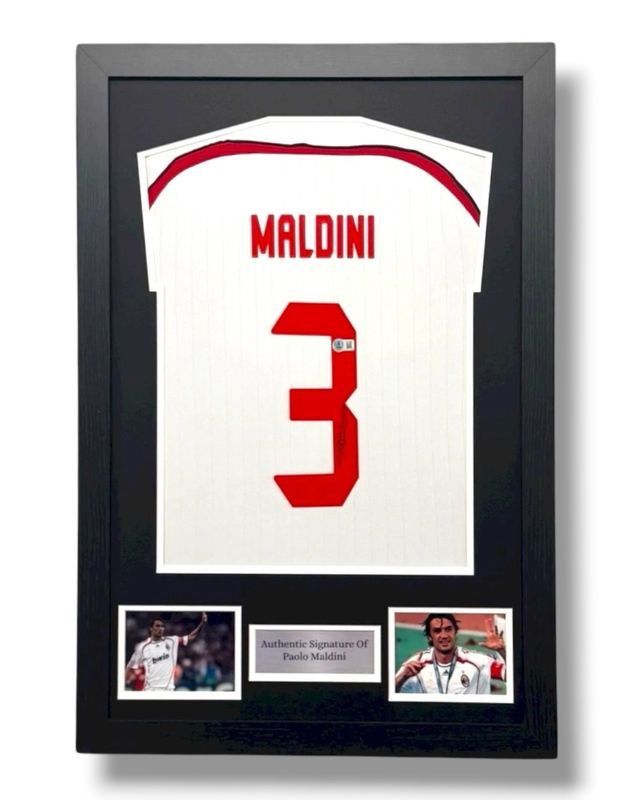 WEB EXCLUSIVE Paolo Maldini Hand Signed AC Milan Shirt/Jersey In Luxury Wooden Frame & Certificate Of Authenticity Football Soccer World Cup Autograph Memorabilia Certified WEB EXCLUSIVE Paolo Maldini Hand Signed AC Milan Shirt/Jersey In Luxury Wooden Frame & Certificate Of Authenticity Football Soccer World Cup Autograph Memorabilia Certified