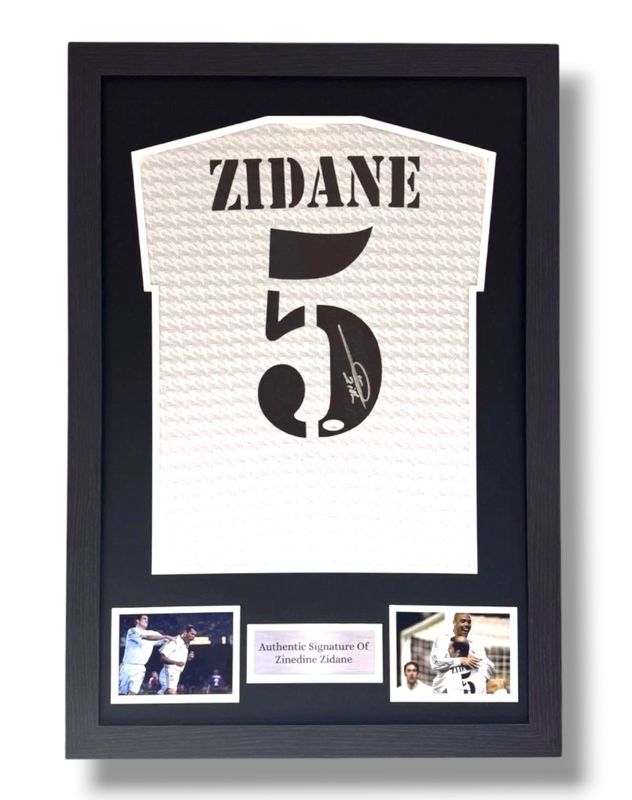 WEB EXCLUSIVE Zinedine Zidane Hand Signed Real Madrid Shirt/Jersey In Luxury Wooden Frame & Certificate Of Authenticity Football Soccer World Cup Autograph Memorabilia Certified WEB EXCLUSIVE Zinedine Zidane Hand Signed Real Madrid Shirt/Jersey In Luxury Wooden Frame & Certificate Of Authenticity Football Soccer World Cup Autograph Memorabilia Certified