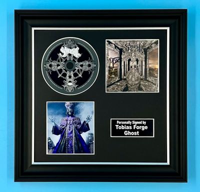 Tobias Forge Signed Photo & CD In Luxury Handmade Wooden Frame & Certificate Of Authenticity Music Memorabilia Ghost Autograph Auto Skeleta Poster