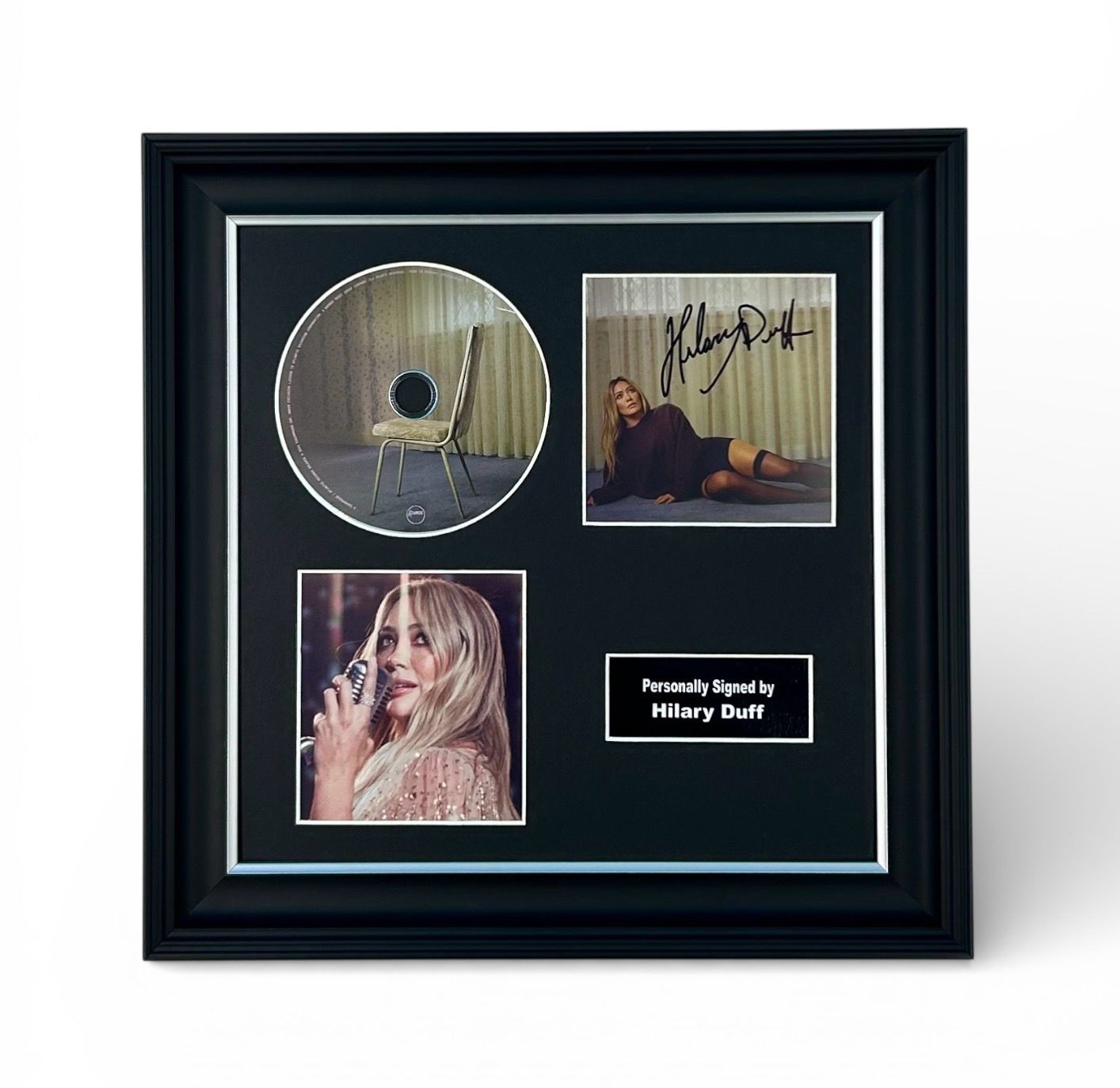 Hilary Duff Signed Photo & CD In Luxury Handmade Wooden Frame & Certificate Of Authenticity Music Memorabilia Autograph Auto Luck or Something Poster