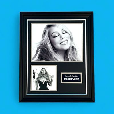 Mariah Carey Signed Photo In Luxury Handmade Wooden Frame & Certificate Of Authenticity Music Memorabilia Autograph Auto Here For It All Poster