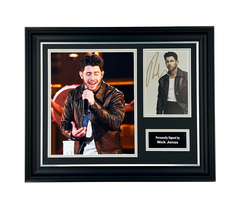 Nick Jonas Signed Photo In Luxury Handmade Wooden Frame & Certificate Of Authenticity Music Memorabilia Autograph Auto The Jonas Brothers Poster