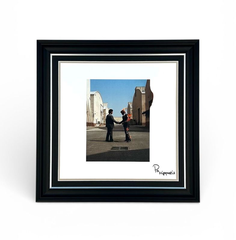 Aubrey “Po” Powell Signed Photo In Luxury Handmade Wooden Frame & Certificate Of Authenticity Music Memorabilia Pink Floyd Autograph Auto Wish You Were Here Poster