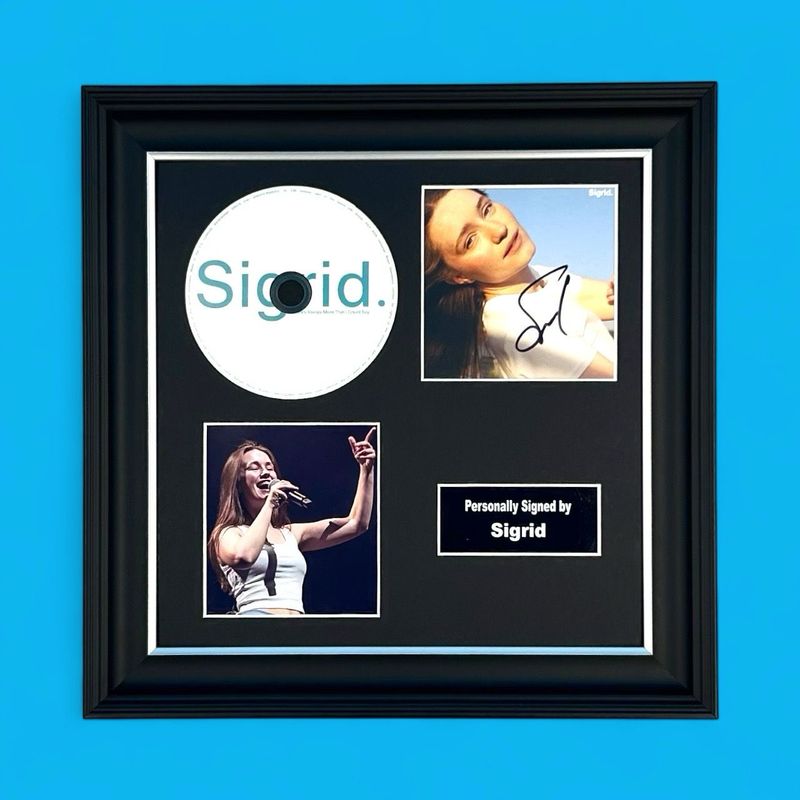 Sigrid Signed Photo & CD In Luxury Handmade Wooden Frame & Certificate Of Authenticity Music Memorabilia Autograph Auto There’s Always More That I Could Say Poster