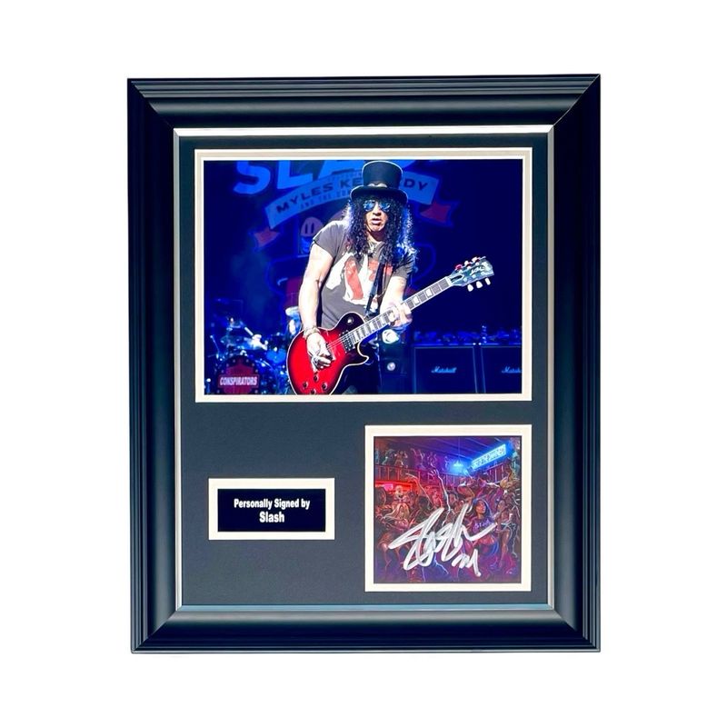 Slash Signed Photo In Luxury Handmade Wooden Frame & Certificate Of Authenticity Music Memorabilia Guns N Roses Autograph Auto Orgy Of The Damned Poster