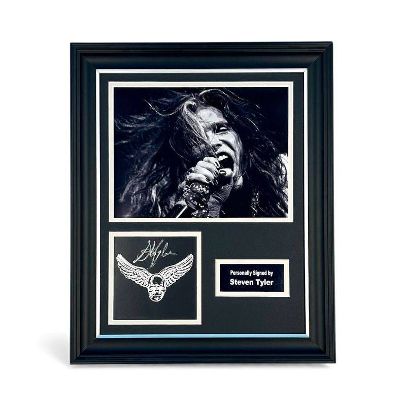 Steven Tyler Signed Photo In Luxury Handmade Wooden Frame & Certificate Of Authenticity Music Memorabilia Aerosmith Autograph Auto One More Time Poster
