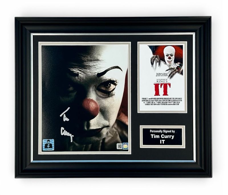 Tim Curry Signed Photo In Luxury Handmade Wooden Frame & Certificate Of Authenticity Movie Film TV Memorabilia Pennywise Autograph Auto It Poster