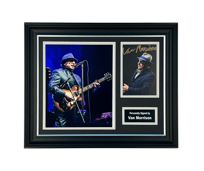 Van Morrison Signed Photo In Luxury Handmade Wooden Frame & Certificate Of Authenticity Music Memorabilia Autograph Auto Poster