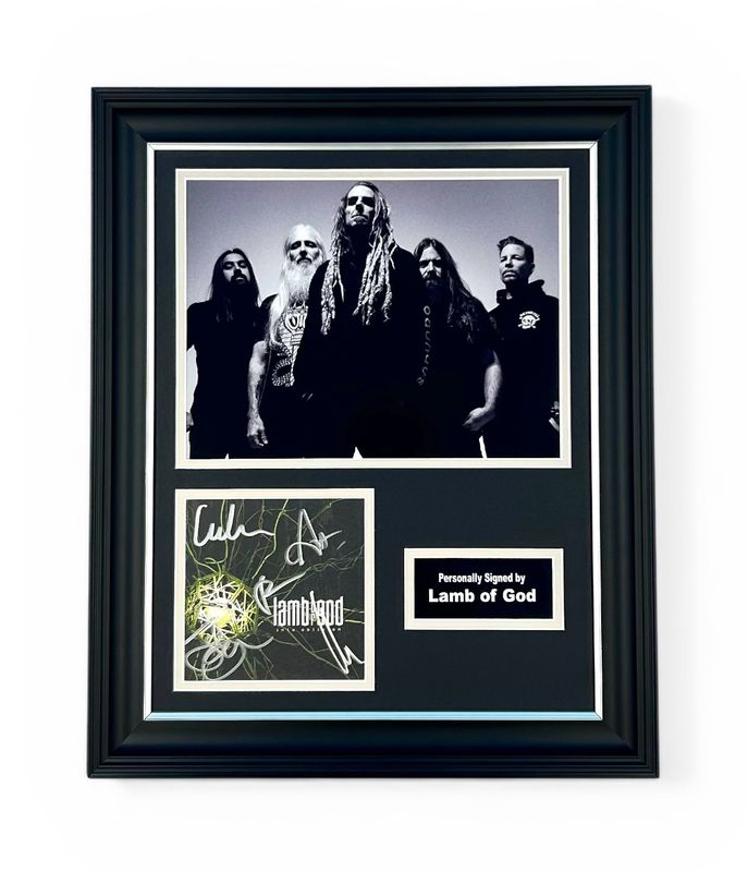 Lamb Of God Signed Photo In Luxury Handmade Wooden Frame & Certificate Of Authenticity Music Memorabilia Autograph Auto Into Oblivion Poster Lamb Of God Signed Photo In Luxury Handmade Wooden Frame & Certificate Of Authenticity Music Memorabilia Autograph Auto Into Oblivion Poster