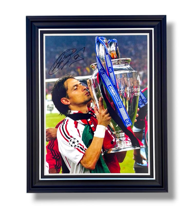 Filippo Inzaghi Signed Photo In Luxury Handmade Wooden Frame & Certificate Of Authenticity Football Soccer Memorabilia Autograph Auto AC Milan Poster Filippo Inzaghi Signed Photo In Luxury Handmade Wooden Frame & Certificate Of Authenticity Football Soccer Memorabilia Autograph Auto AC Milan Poster