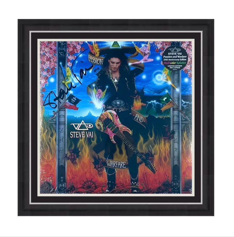 Steve Vai Signed Limited Edition Photo In Luxury Handmade Wooden Frame & Certificate Of Authenticity Music Memorabilia Autograph Auto Passion And Warfare Vinyl Record Steve Vai Signed Limited Edition Photo In Luxury Handmade Wooden Frame & Certificate Of Authenticity Music Memorabilia Autograph Auto Passion And Warfare Vinyl Record