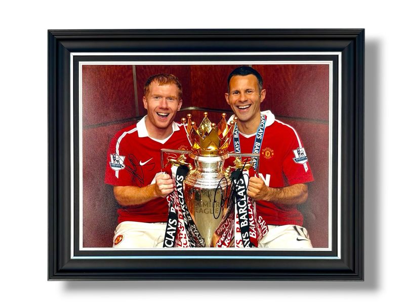 Ryan Giggs & Paul Scholes Signed Photo In Luxury Handmade Wooden Frame & Certificate Of Authenticity Football Soccer Memorabilia Autograph Auto Manchester United Poster Ryan Giggs & Paul Scholes Signed Photo In Luxury Handmade Wooden Frame & Certificate Of Authenticity Football Soccer Memorabilia Autograph Auto Manchester United Poster
