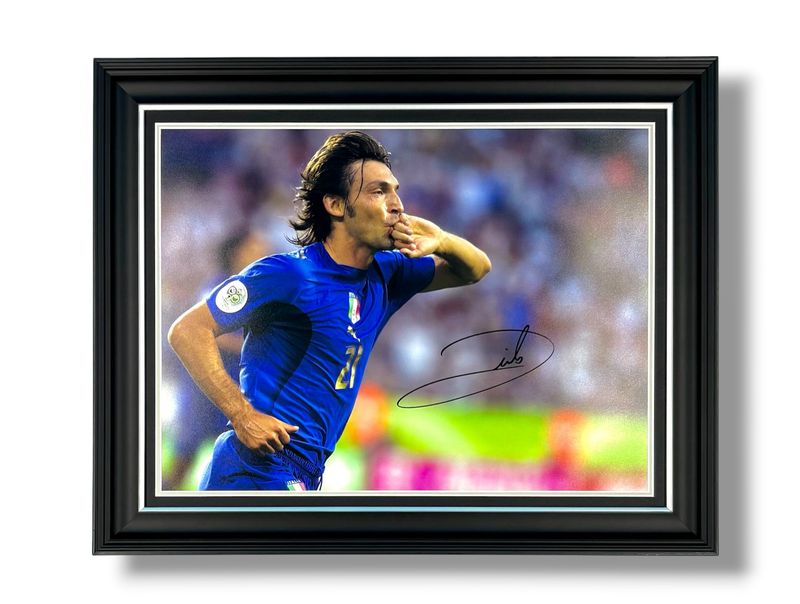 Andrea Pirlo Signed Photo In Luxury Handmade Wooden Frame & Certificate Of Authenticity Football Soccer Memorabilia Autograph Auto Italy Poster Andrea Pirlo Signed Photo In Luxury Handmade Wooden Frame & Certificate Of Authenticity Football Soccer Memorabilia Autograph Auto Italy Poster