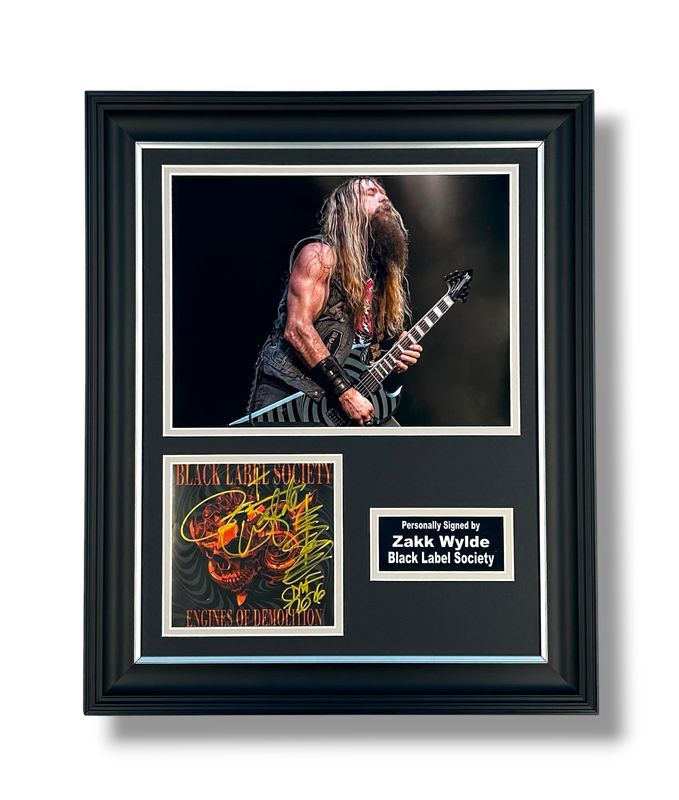 Zakk Wylde Signed Photo In Luxury Handmade Wooden Frame & Certificate Of Authenticity Music Memorabilia Black Label Society Autograph Auto Engines Of Demolition Poster