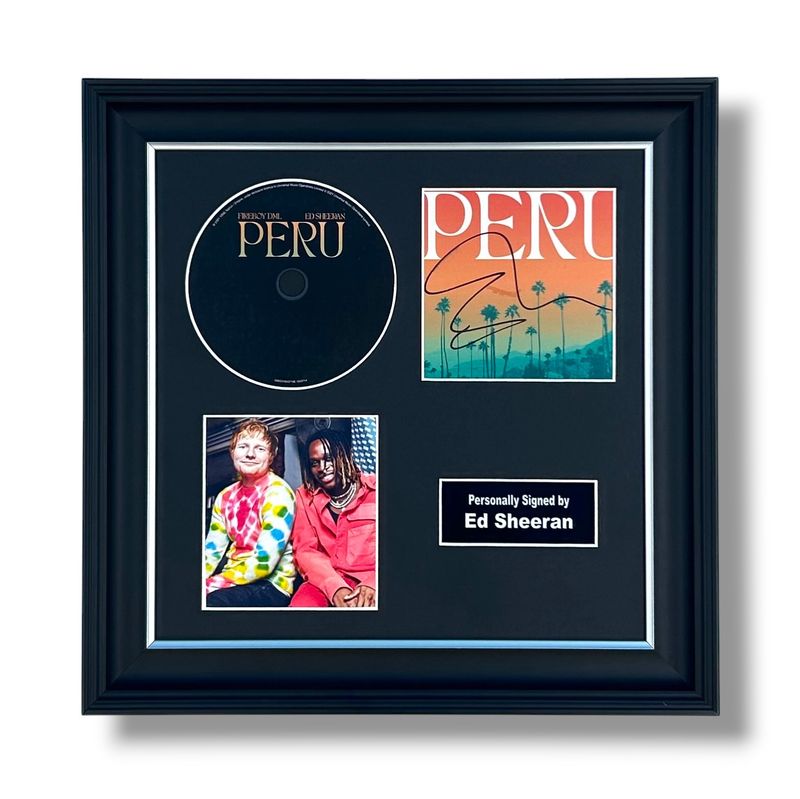 Ed Sheeran Signed Peru Photo & CD In Luxury Handmade Wooden Frame & Certificate Of Authenticity Music Memorabilia Fireboy DML Autograph Auto Peru Poster Ed Sheeran Signed Peru Photo & CD In Luxury Handmade Wooden Frame & Certificate Of Authenticity Music Memorabilia Fireboy DML Autograph Auto Peru Poster