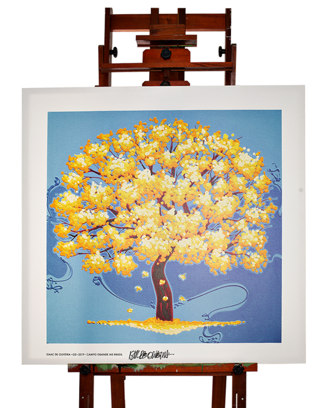 Canvas Ipê Amarelo/fundo azul claro / m²