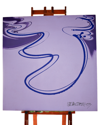 Quadro Original DNA Isaac Movimento/Abstrato/fundo lilás