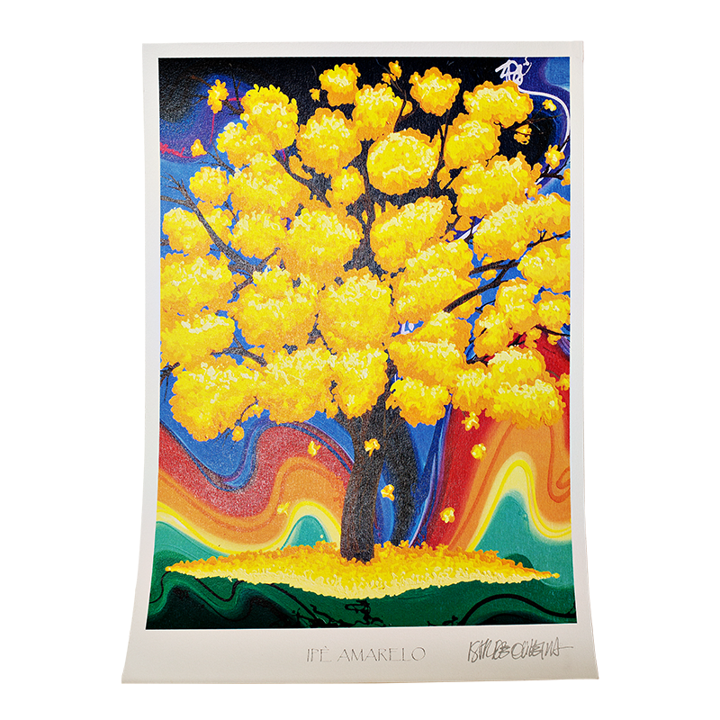 Gravura Digital Ipê Amarelo/fundo movimento
