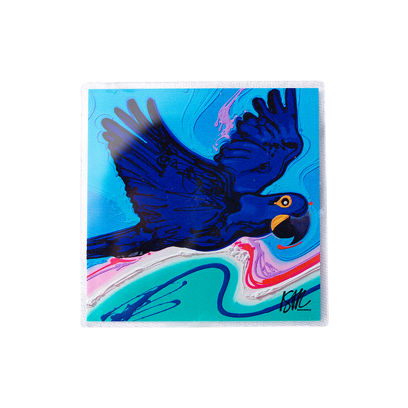 Ímã Arara Azul Quadrado