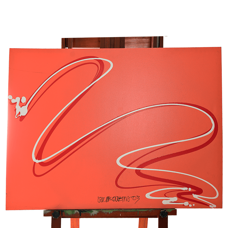 Quadro Original DNA Isaac Movimento/Abstrato/fundo vermelho
