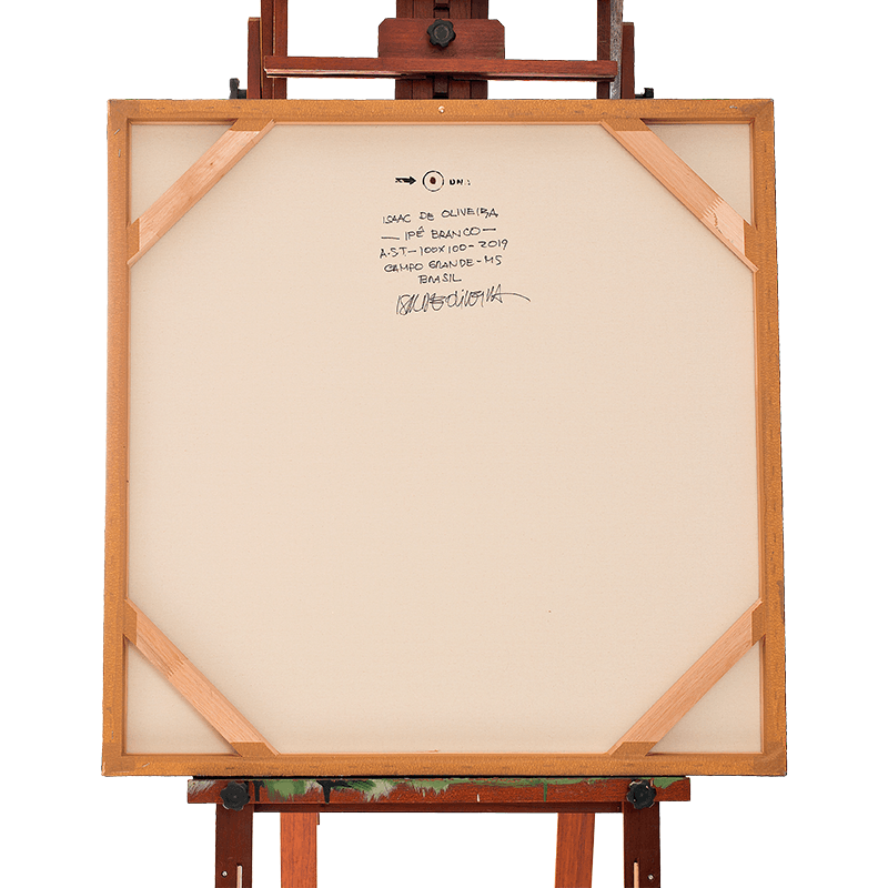 Quadro Original DNA Isaac Ipê Branco/fundo marron