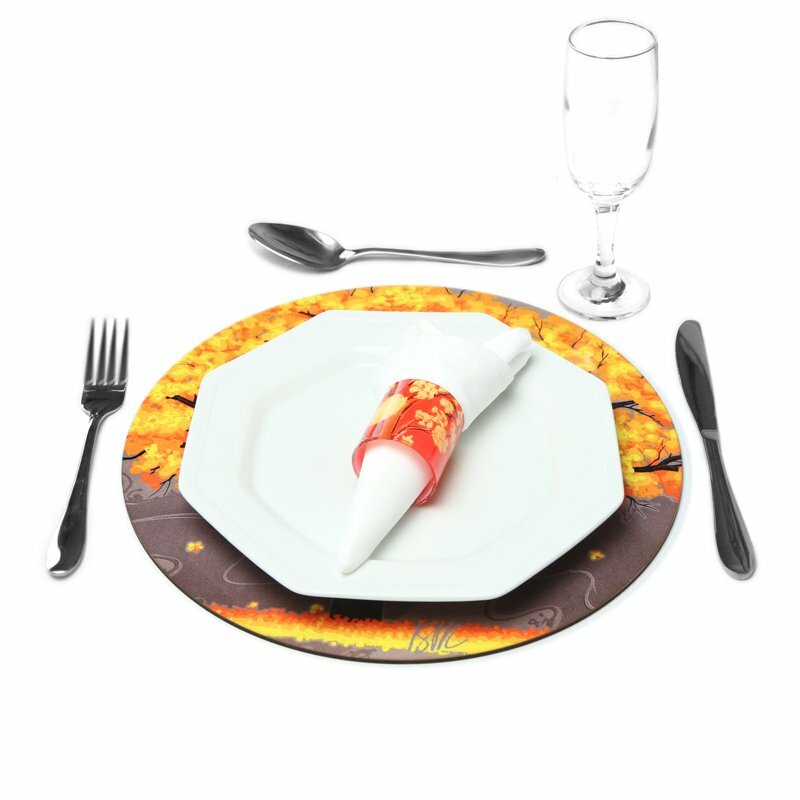 Sousplat Ipê Amarelo Fundo Marrom Fendi