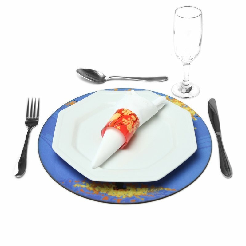 Sousplat Ipê Amarelo Fundo Azul 01