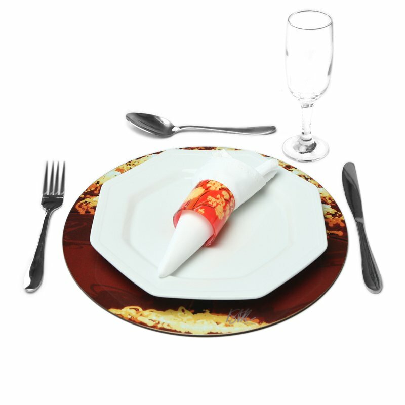 Sousplat Ipê Amarelo Fundo Marrom