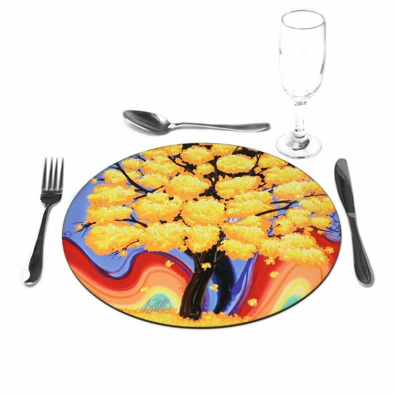Sousplat Ipê Amarelo Fundo Movimento