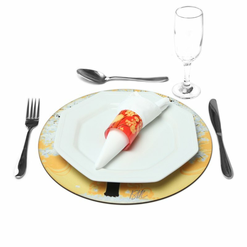 Sousplat Ipê Branco Fundo Marrom Claro