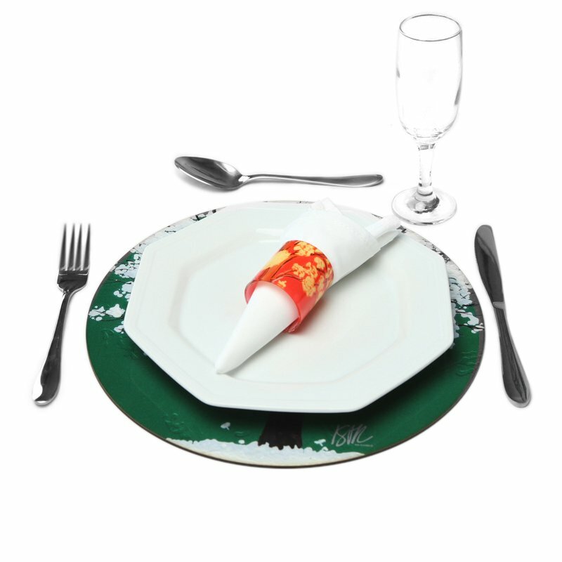 Sousplat Ipê Branco Fundo Verde